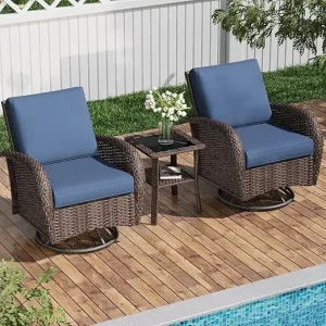 3 Pieces Rattan Wicker Furniture Set