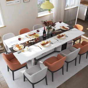 71in Large Rectangular White Dining Table